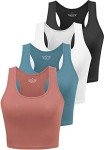 4-Pack Women's Cotton Racerback Workout Tank Tops