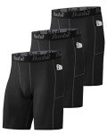 Runhit Men's Compression Shorts with Pockets - 3 Pack