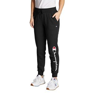 Champion Women's Black Sweatpants with Logo