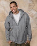 Hanes Men's Heavyweight Full Zip Hoodie - Black