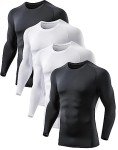 4 Pack Men's Long Sleeve Compression Workout Shirts
