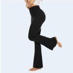 YOLIX Women's High Waisted Flared Leggings with Pockets