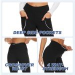 YOLIX Women's High Waisted Flared Leggings with Pockets