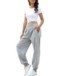 High Waisted Women's Workout Jogger Pants - Grey