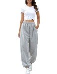 High Waisted Women's Workout Jogger Pants - Grey