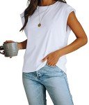 Women's Casual Cap Sleeve Tank Top - White