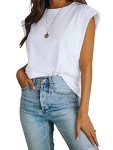 Women's Casual Cap Sleeve Tank Top - White