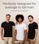 ATEK Men's V-Neck Undershirts 3-Pack – Black