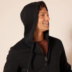 Amazon Essentials Men's Black Full-Zip Fleece Hoodie