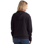Hanes Women's Black Slub Jersey Hoodie - Large