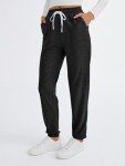 AUTOMET Women's Black Joggers with Pockets