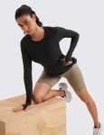 Seamless Ribbed Long Sleeve Workout Shirt for Women