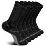 BULLIANT Men's Compression Athletic Crew Socks (6 Pairs)