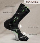 BULLIANT Men's Compression Athletic Crew Socks (6 Pairs)