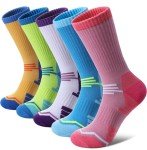 FNOVCO Women's Compression Athletic Crew Socks - 5 Pairs