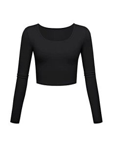 Lightweight Long Sleeve Yoga Top for Women - Black