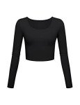 Lightweight Long Sleeve Yoga Top for Women - Black