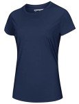 Women's Quick-Dry Athletic Running Tops - Navy Blue