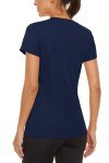 Women's Quick-Dry Athletic Running Tops - Navy Blue