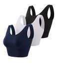 Light Support Seamless Yoga Bra Crop Tops - 3 Pack