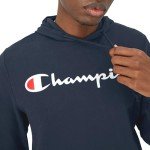 Men's Navy Script T-Shirt Hoodie - XX-Large