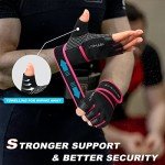 RYMNT Pink Workout Gloves with Wrist Wraps