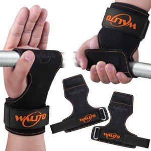 WALITO Double Layer Leather Weightlifting Wrist Straps