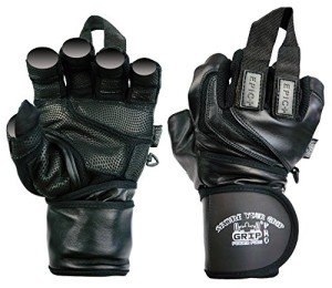 Leather Gym Gloves with Wrist Wraps for Weightlifting