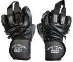 Leather Gym Gloves with Wrist Wraps for Weightlifting