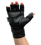 Leather Gym Gloves with Wrist Wraps for Weightlifting