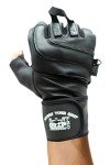 Leather Gym Gloves with Wrist Wraps for Weightlifting