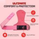 Pink Glitter Weightlifting Wrist Straps for Women