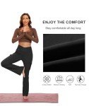 High Waist Crossover Bootcut Yoga Leggings with Pockets