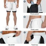 Men's 2-in-1 Running Workout Shorts - Grey Camo