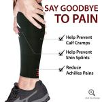 Rymora Calf Compression Sleeves for Running - Black