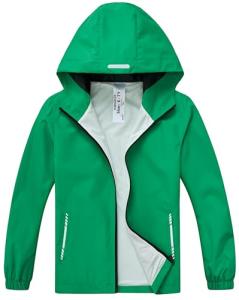 Kids Lightweight Waterproof Hooded Rain Jacket