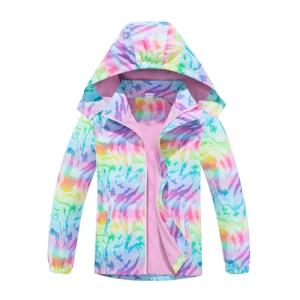 MGEOY Kids Waterproof Hooded Rain Jacket 8/9