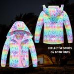 MGEOY Kids Waterproof Hooded Rain Jacket 8/9