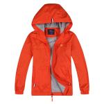 Kids’ Waterproof Lightweight Hooded Rain Jacket - Sky Orange