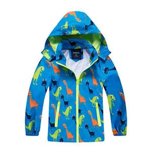 Kids Waterproof Dinosaur Rain Jacket (Blue, 4T)