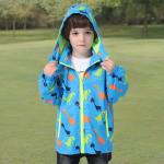 Kids Waterproof Dinosaur Rain Jacket (Blue, 4T)