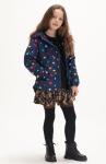 Girls' Heart Print Lightweight Waterproof Rain Jacket