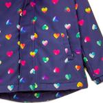 Girls' Heart Print Lightweight Waterproof Rain Jacket