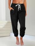 AUTOMET Women's Black Joggers with Pockets