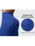 High Waisted Scrunch Butt Workout Leggings - Blue