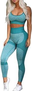 OLCHEE Women's Seamless Yoga Leggings & Sports Bra Set