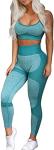 OLCHEE Women's Seamless Yoga Leggings & Sports Bra Set
