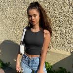 OQQ Women's Sleeveless Yoga Crop Top Set