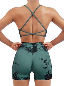 Women’s Seamless Workout Set with Strappy Bra and Shorts