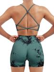 Women’s Seamless Workout Set with Strappy Bra and Shorts